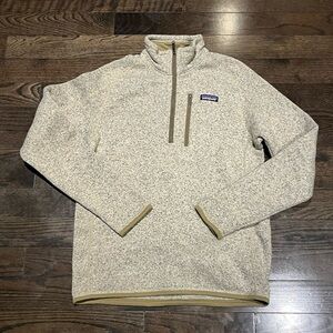 Patagonia Men's Cream Zip-Up Sweater